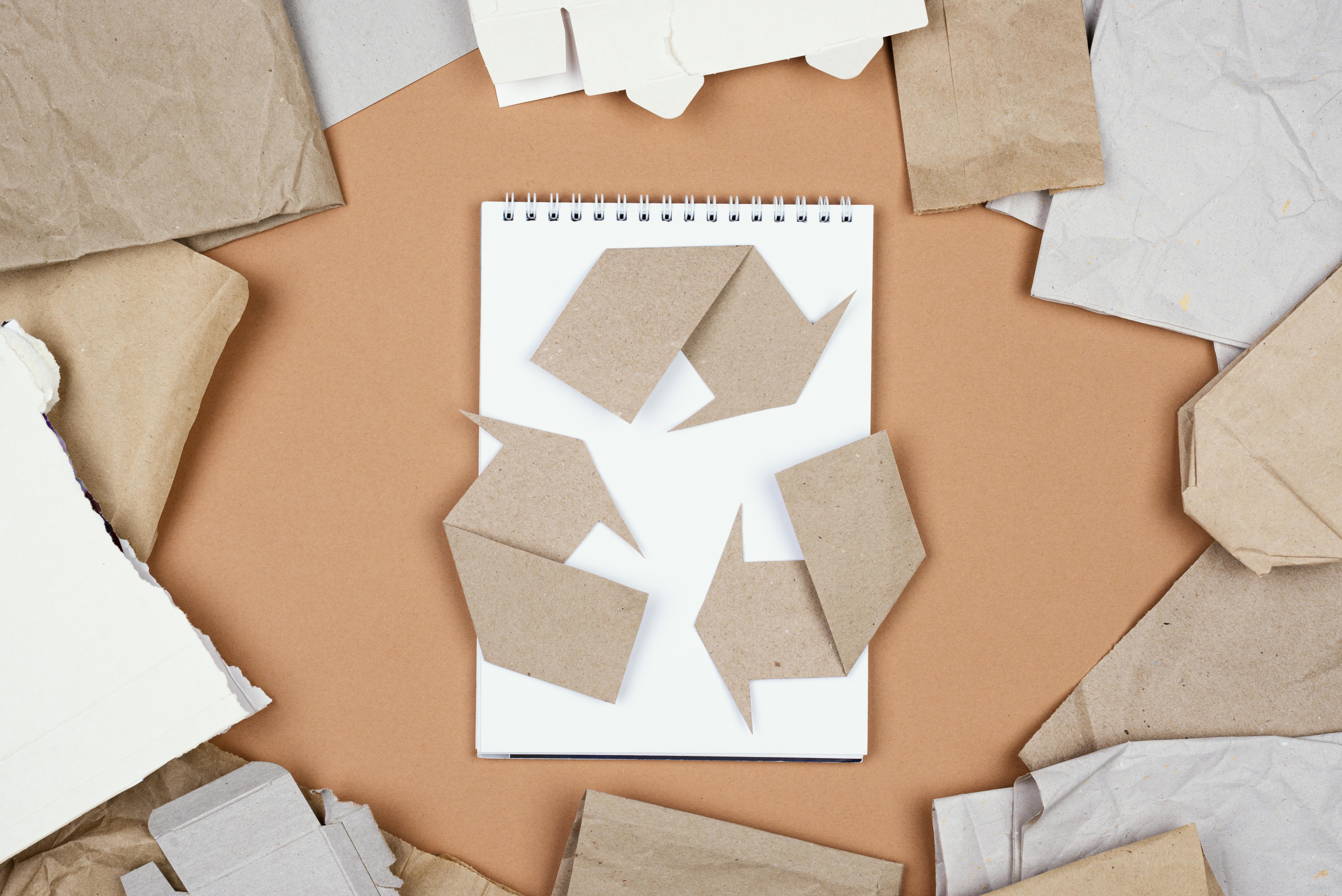Recycling concept flat lay