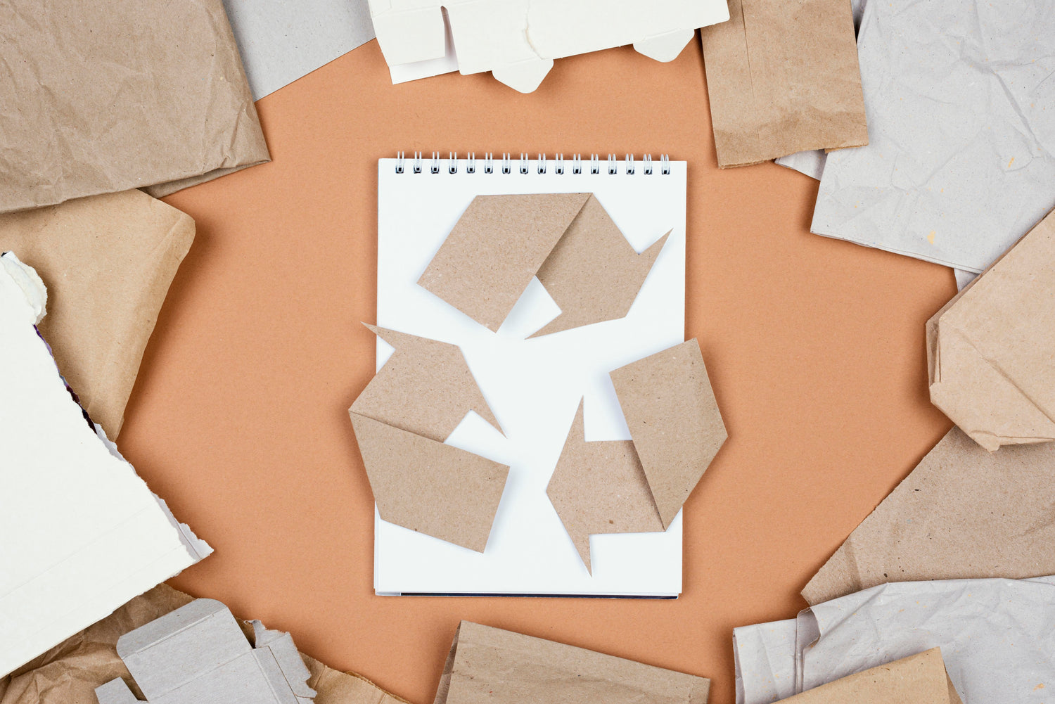 recycling concept flat lay