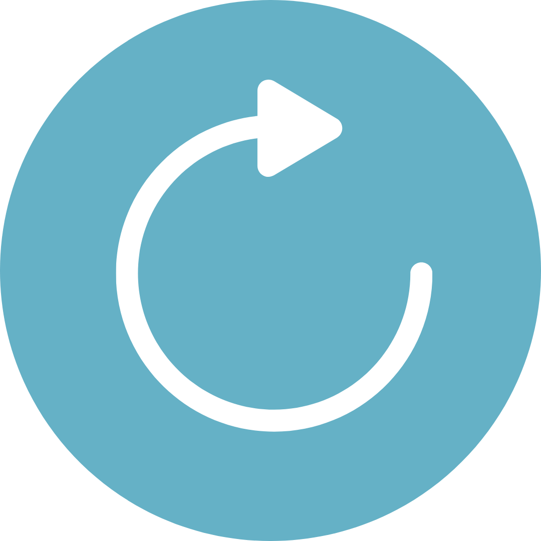 Reuse icon: a white circular arrow on a teal background