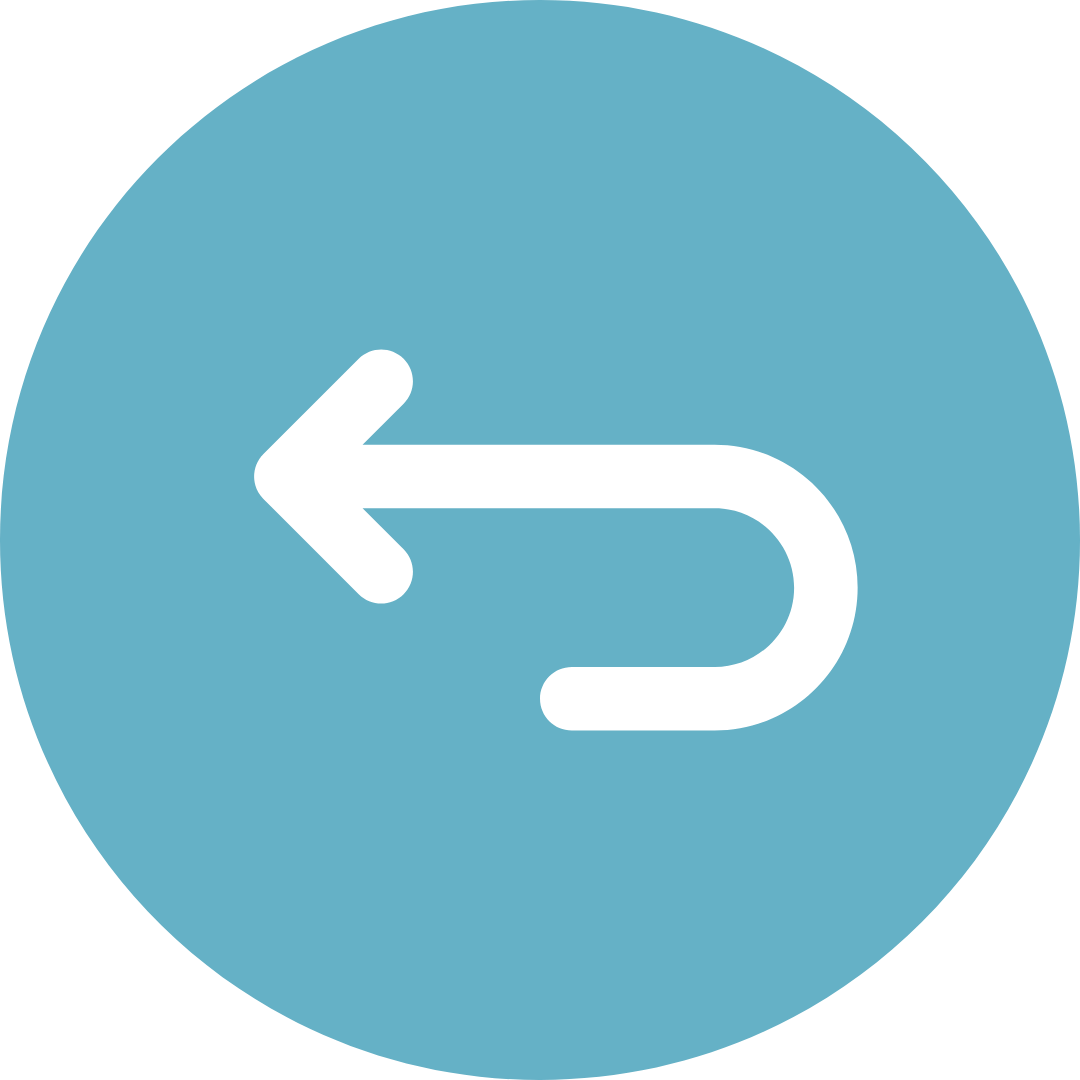 Back arrow icon: a white curved arrow pointing to the left on a teal background