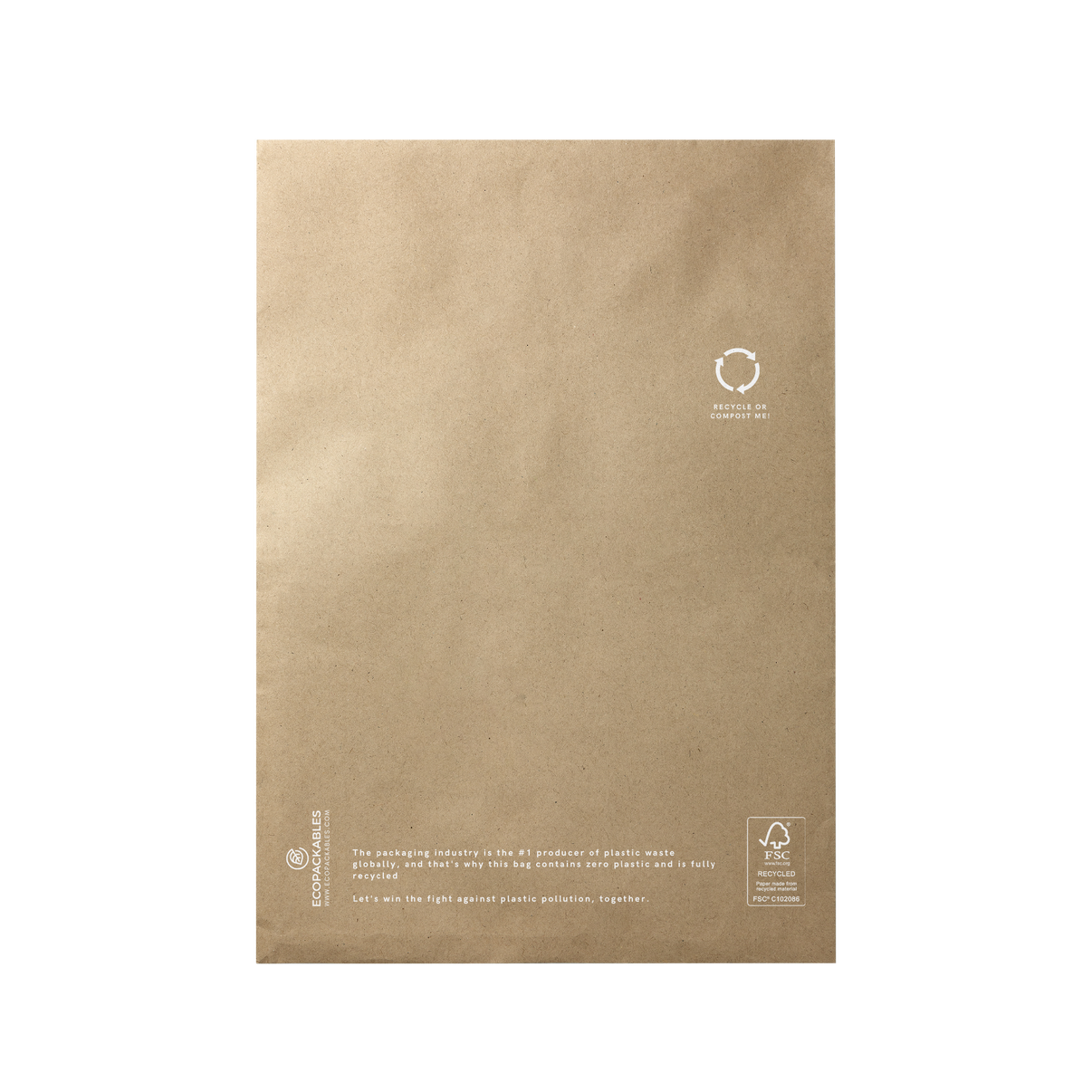 100 Recycled Kraft Paper Mailers EcoPackables