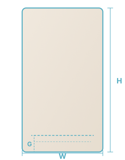 Kraft pouch width height and gusset diagram