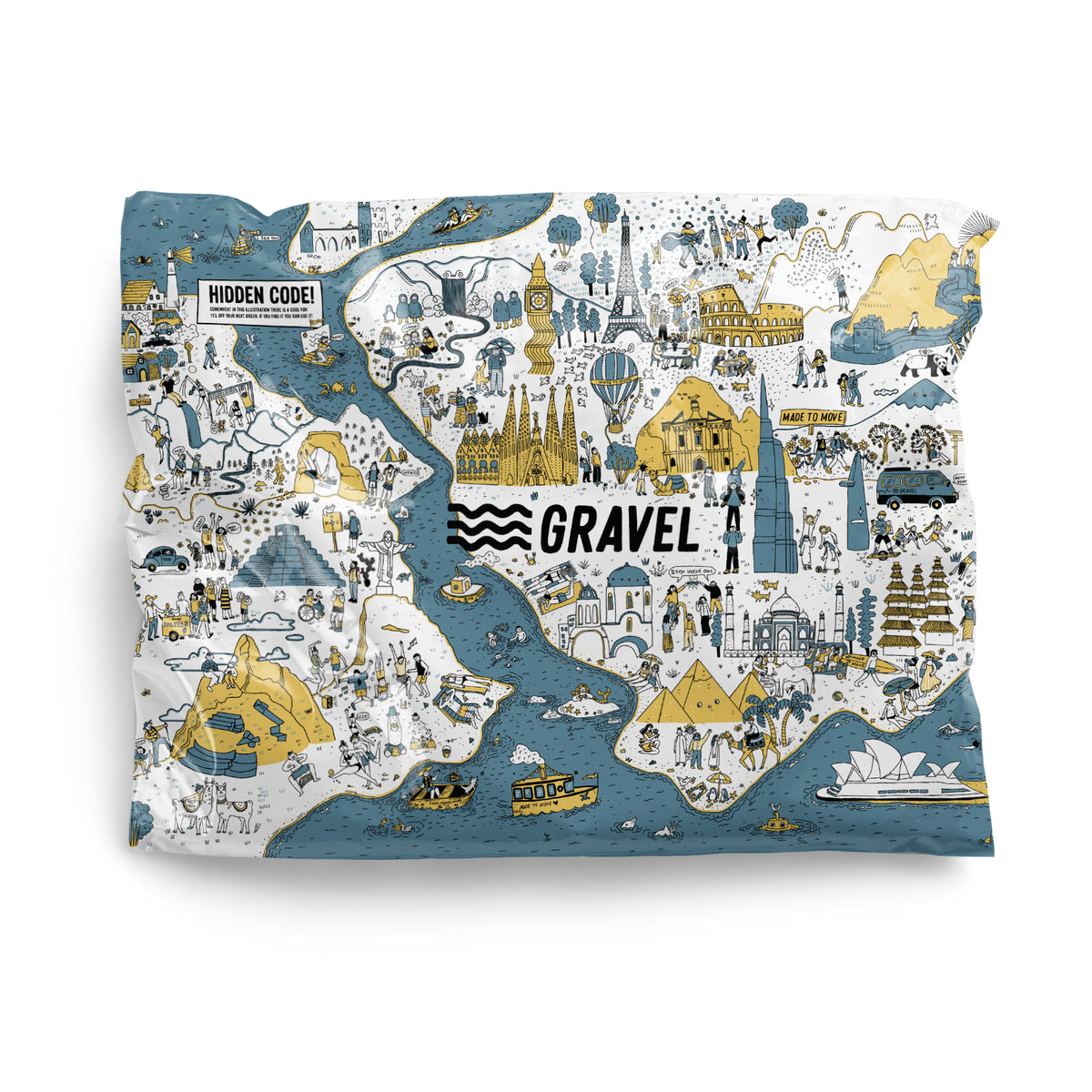 Gravel Travel custom compostable poly mailer front