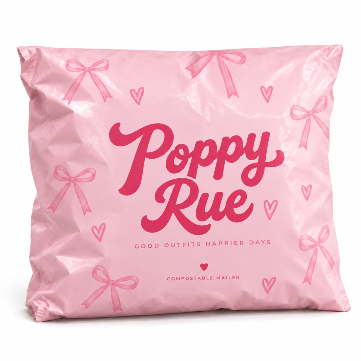 Poppy Rue custom compostable poly mailer